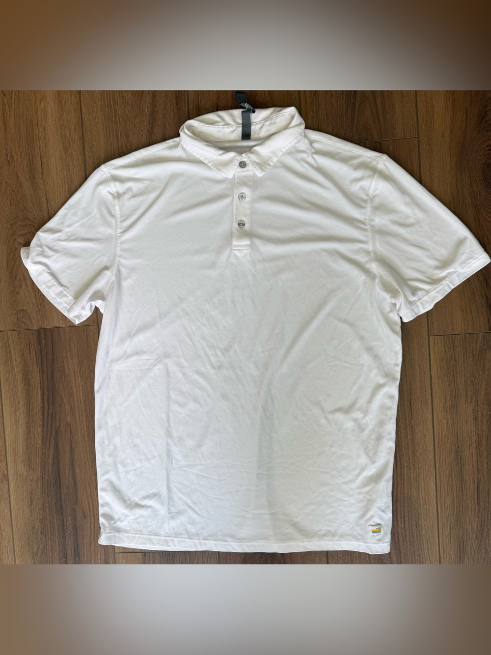 Vuori Strato Tech Polo Golf Shirt Mens Large White Stretch Performance V188 EUC